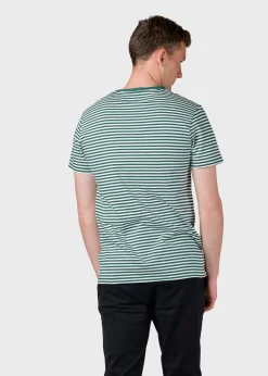 Klitmoller Collective T-shirts-Piet tee - Cream/moss green Cream/sand