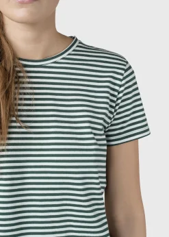 Klitmoller Collective T-shirts-Pil tee - Cream/moss green Cream/navy