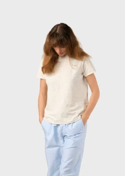 Klitmoller Collective T-shirts-Pil tee - Cream/sand Cream/navy