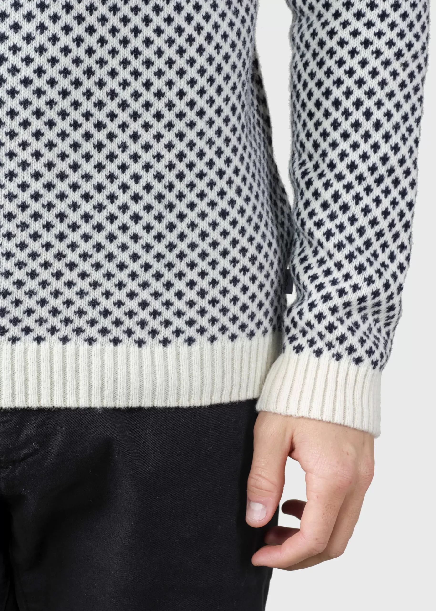 Klitmoller Collective Gebürstete Merinowolle-Rene knit - Cream/navy Navy/cream
