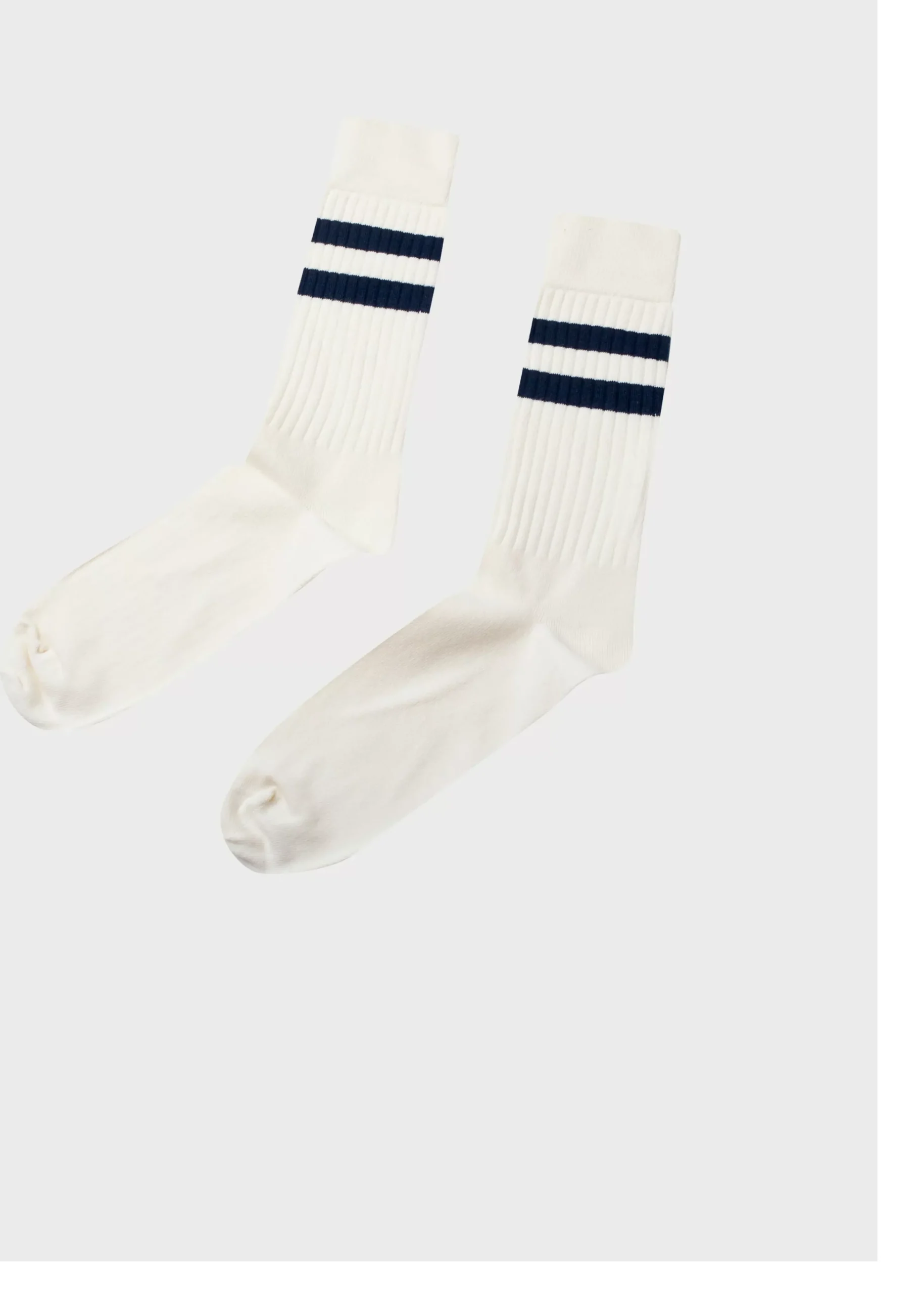 Klitmoller Collective Accessories-Retro cotton sock - Cream/navy