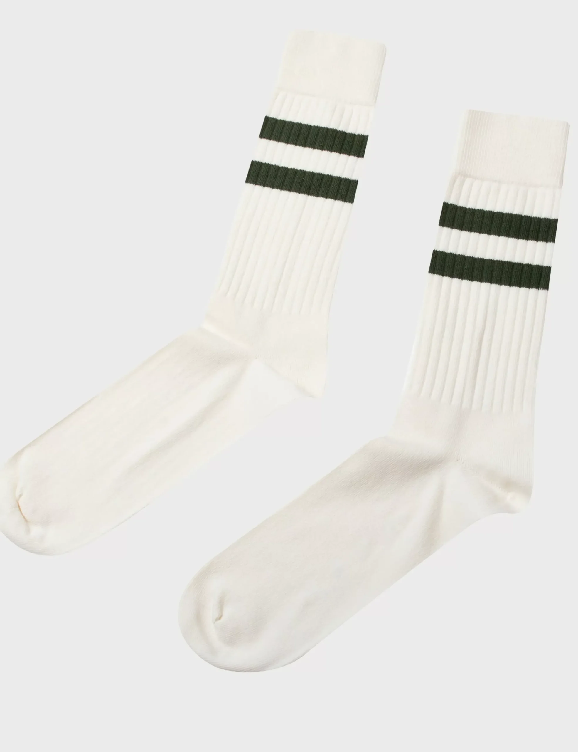 Klitmoller Collective Accessories-Retro cotton sock - Cream/olive Cream/navy