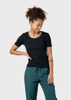 Klitmoller Collective T-shirts-Rib tee - Black Cream/skyblue