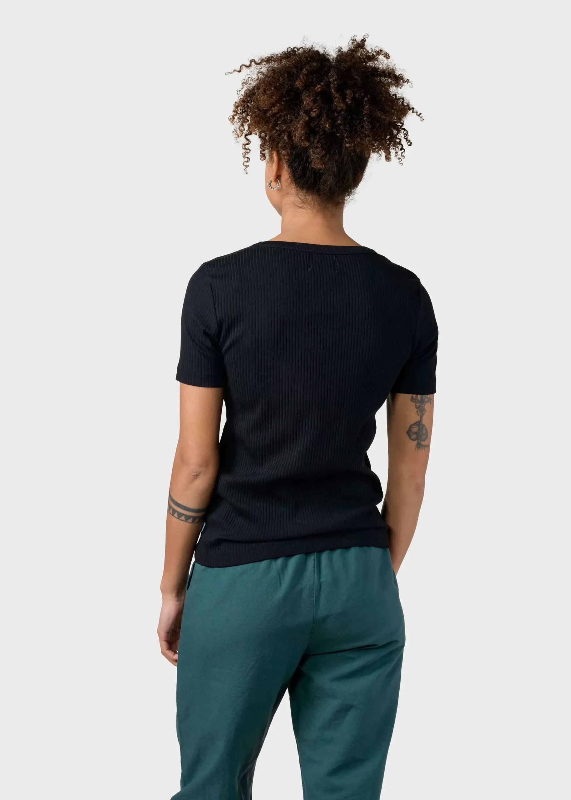 Klitmoller Collective T-shirts-Rib tee - Black Cream/skyblue