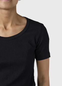 Klitmoller Collective T-shirts-Rib tee - Black Cream/skyblue