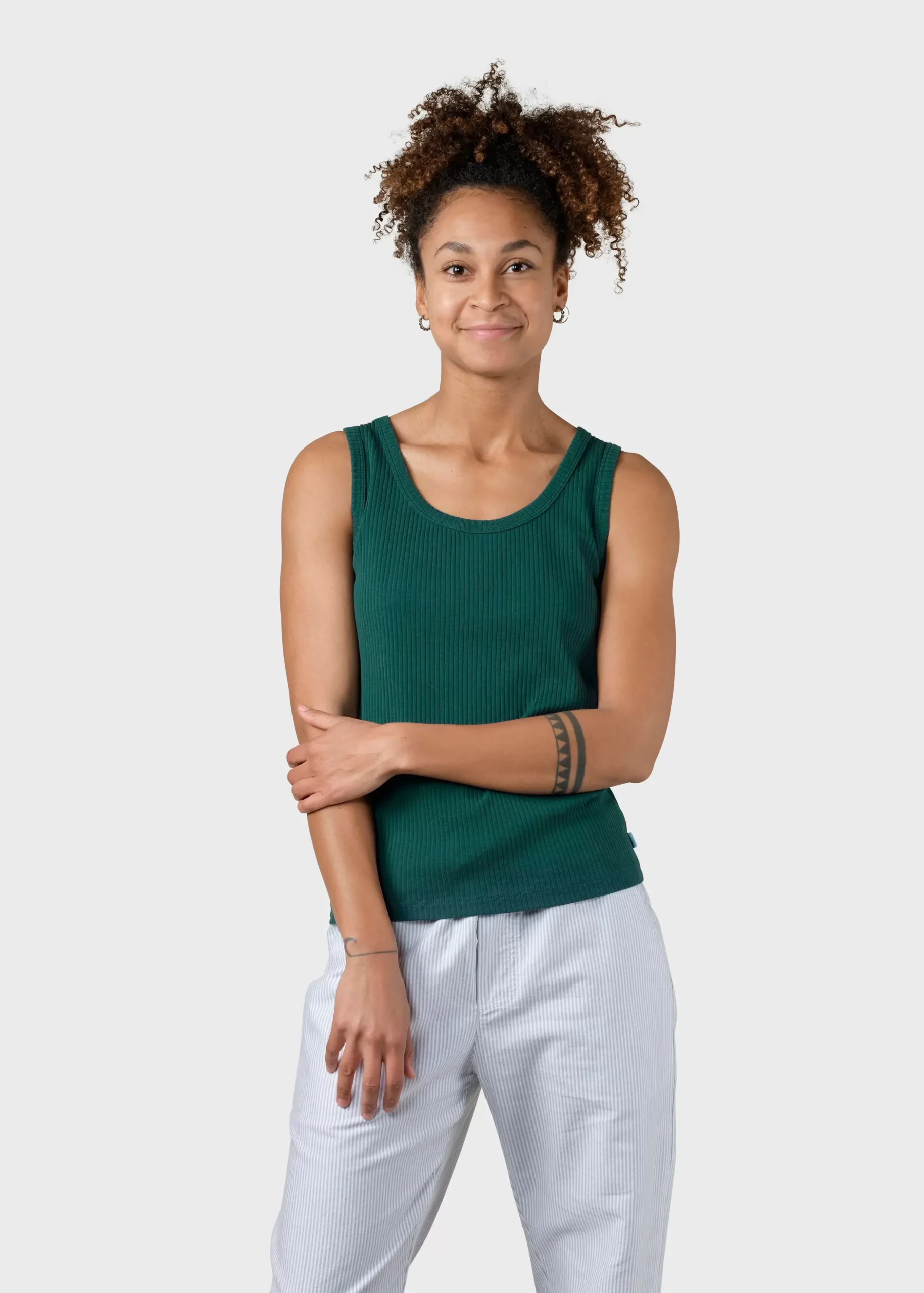 Klitmoller Collective T-shirts-Rib top - Moss Green Lilac