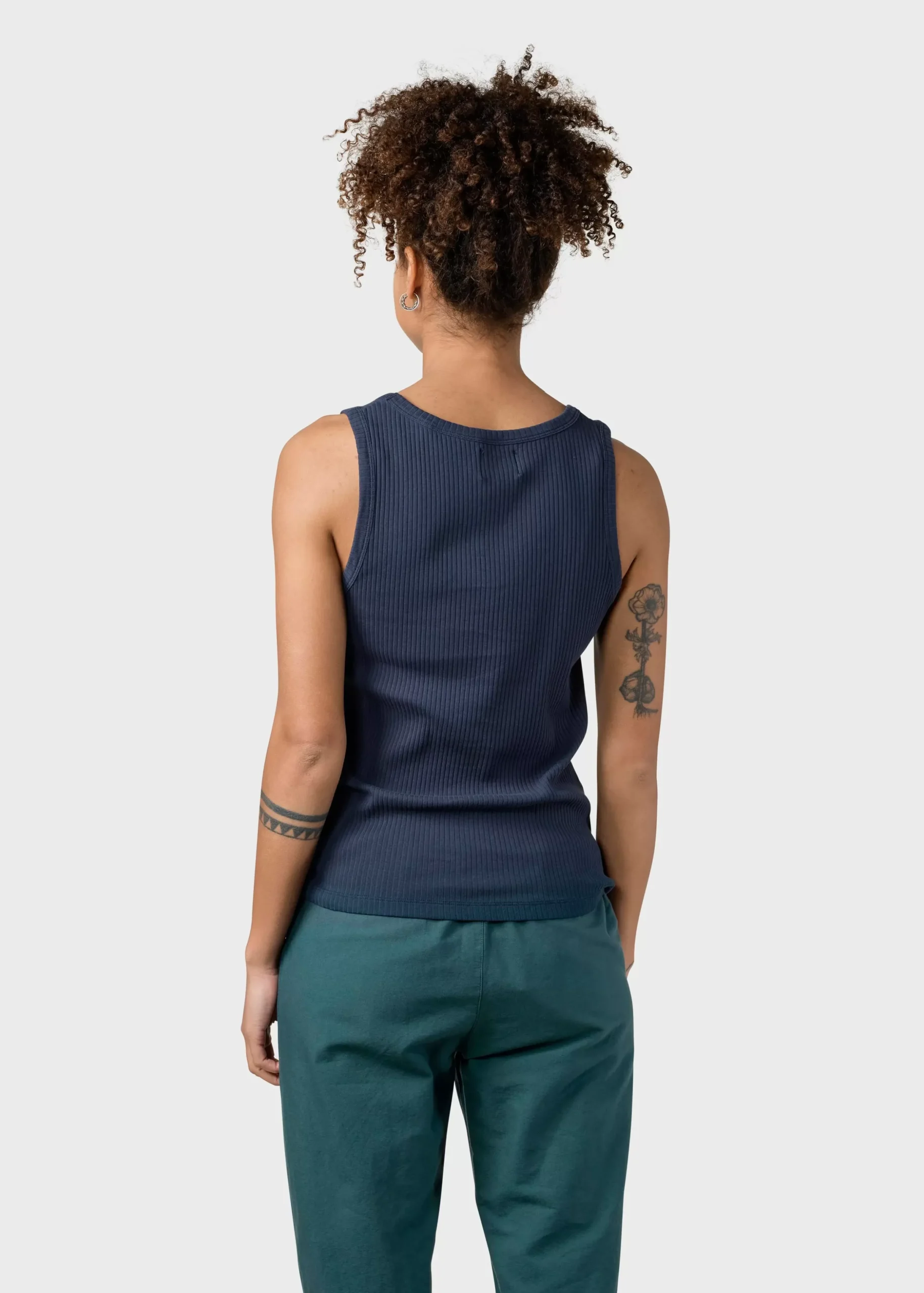 Klitmoller Collective T-shirts-Rib top - Navy Lilac