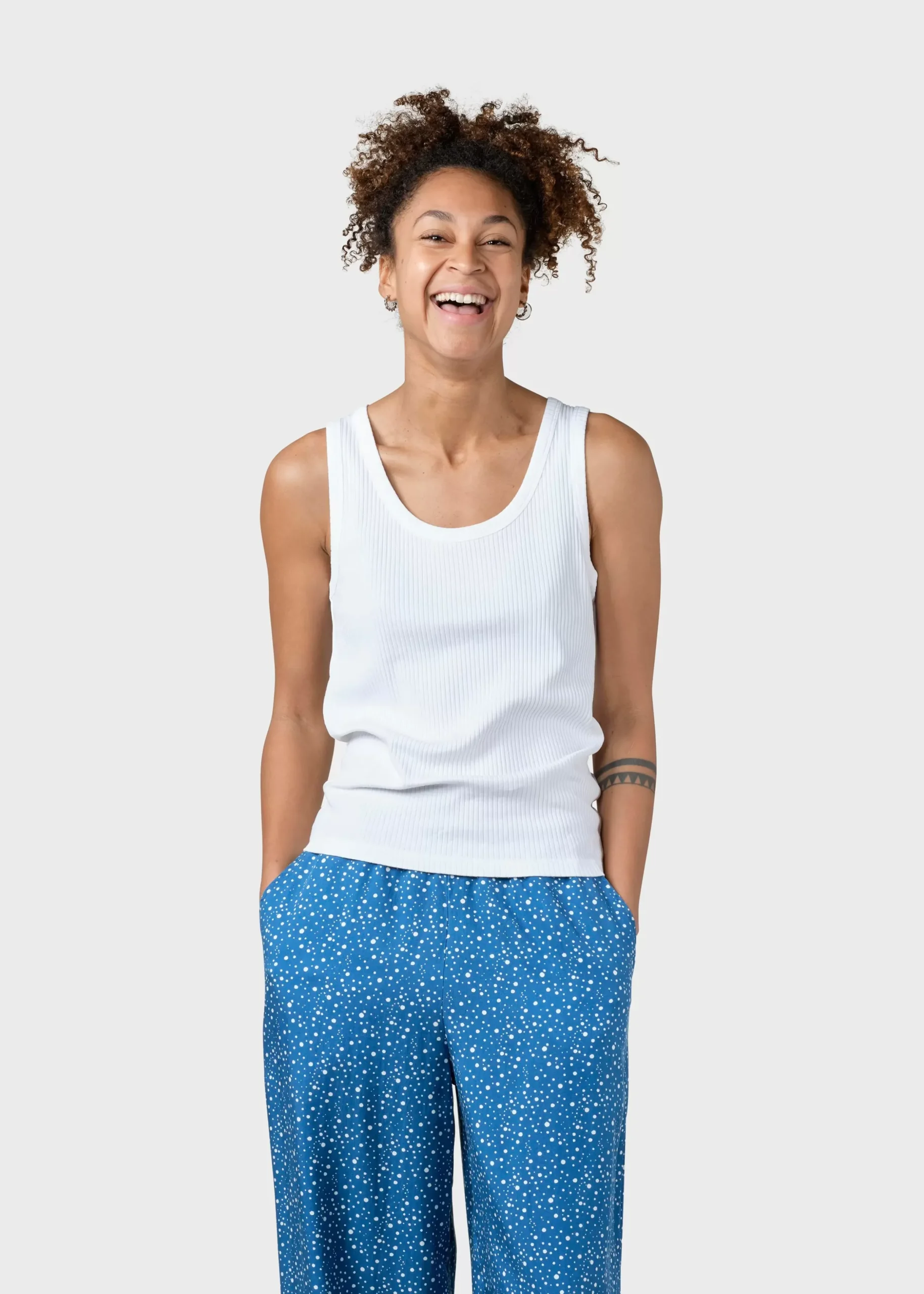 Klitmoller Collective T-shirts-Rib top - White Lilac