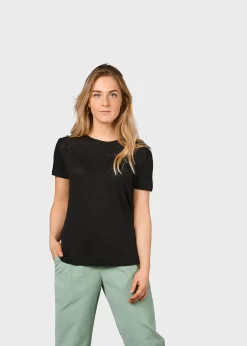 Klitmoller Collective T-shirts-Rikke linen tee - Black Ocean