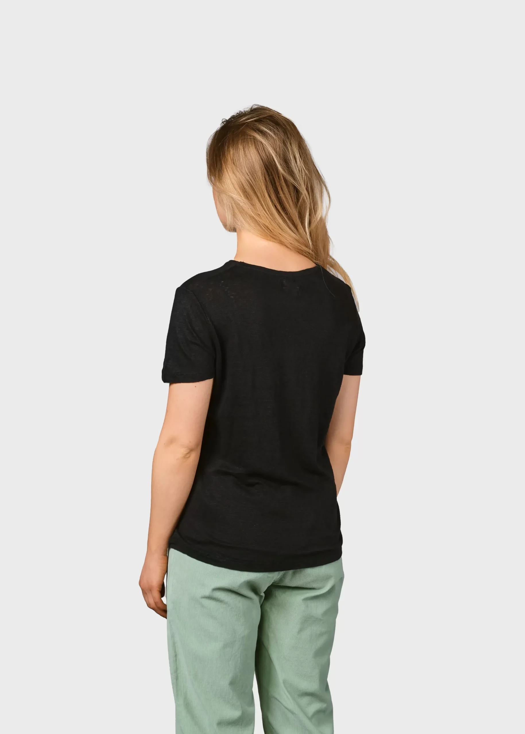 Klitmoller Collective T-shirts-Rikke linen tee - Black Ocean