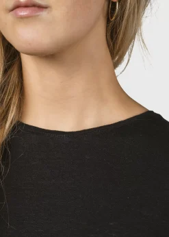 Klitmoller Collective T-shirts-Rikke linen tee - Black Ocean