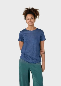 Klitmoller Collective T-shirts-Rikke linen tee - Ocean