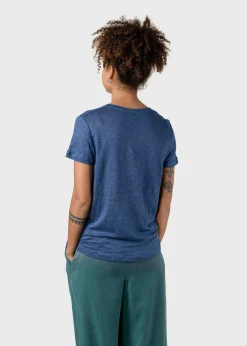 Klitmoller Collective T-shirts-Rikke linen tee - Ocean