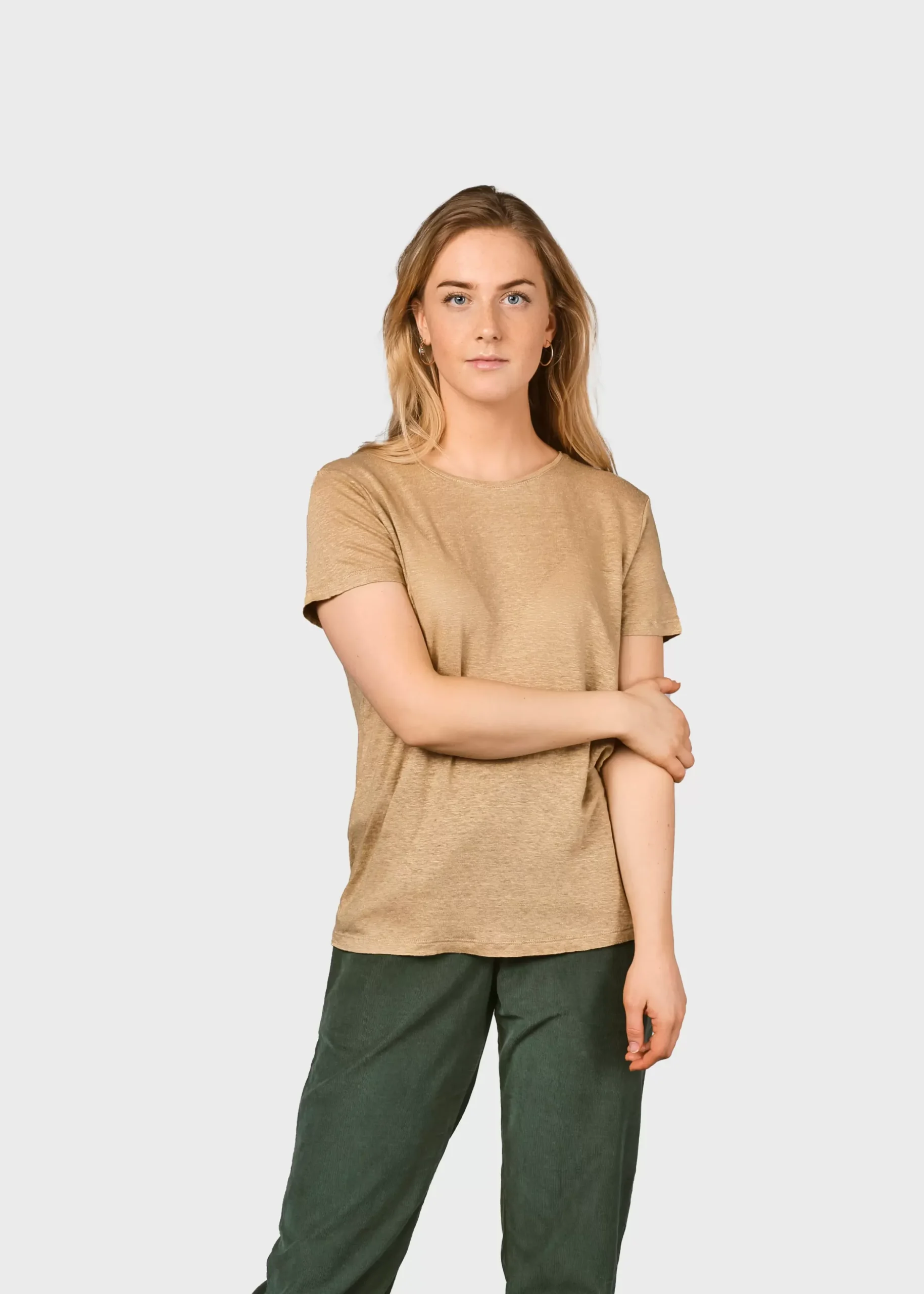 Klitmoller Collective T-shirts-Rikke linen tee - Sand Ocean