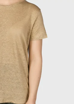 Klitmoller Collective T-shirts-Rikke linen tee - Sand Ocean