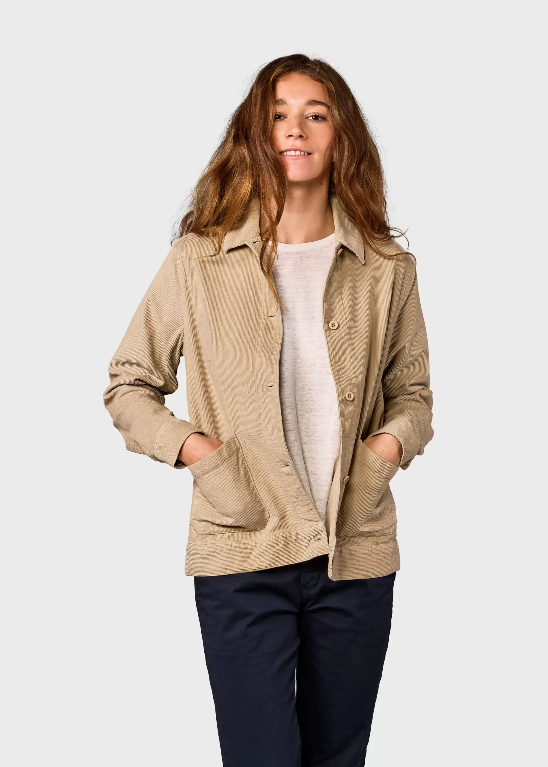 Klitmoller Collective Jacken-Rita corduroy jacket - Sand Navy