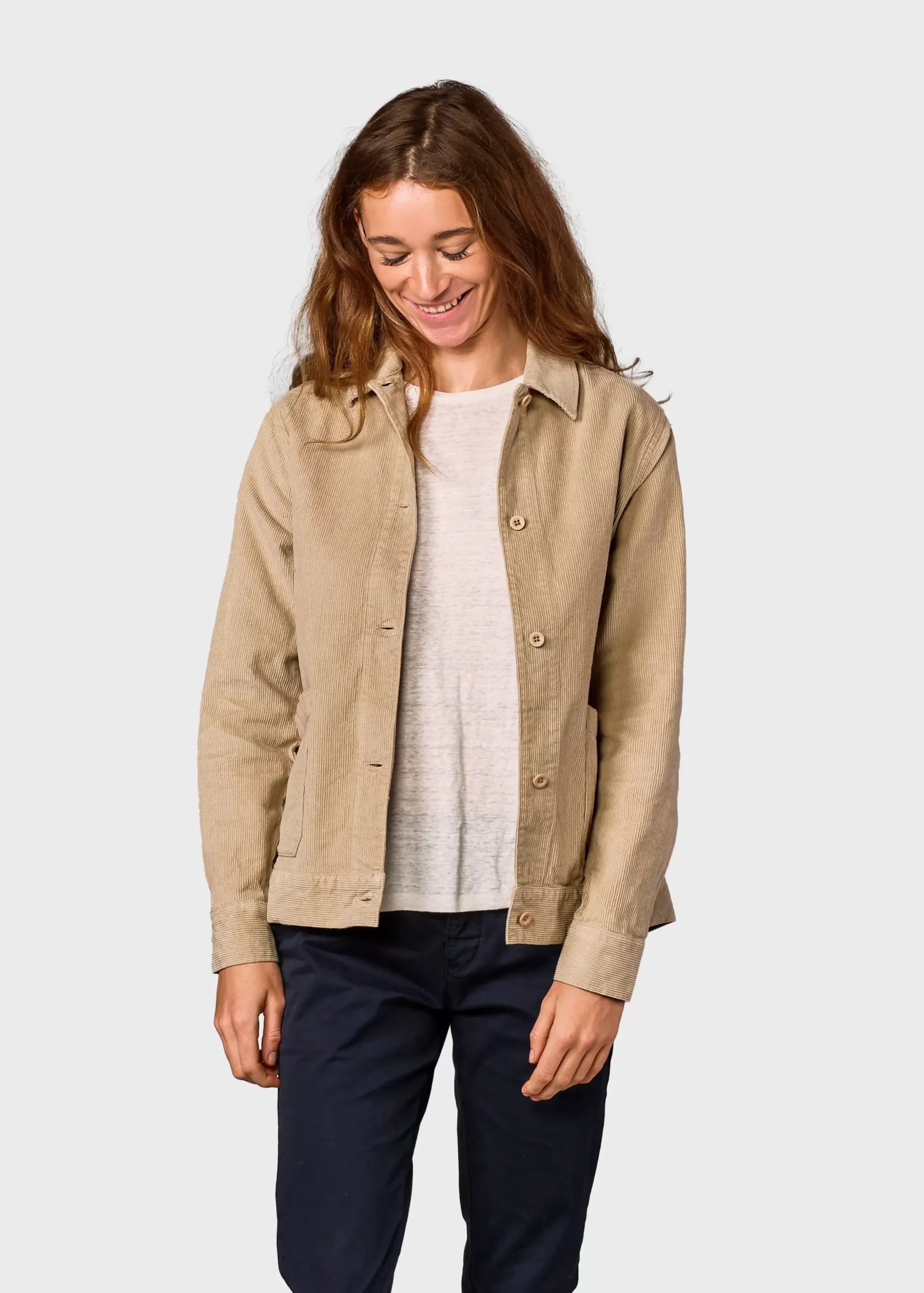 Klitmoller Collective Jacken-Rita corduroy jacket - Sand Navy