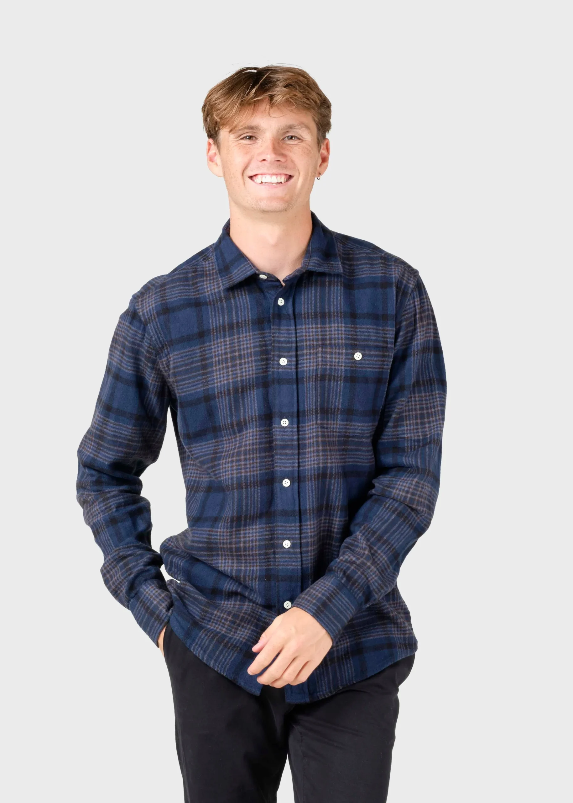 Klitmoller Collective Hemden-Rocco shirt - Navy check Browncheck
