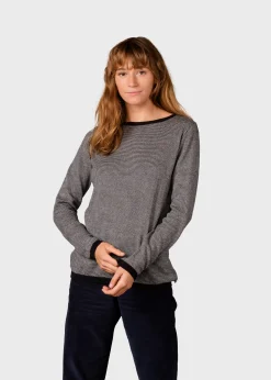 Klitmoller Collective Strick-Rosa knit - Black/pastel grey Pastelgrey/cream