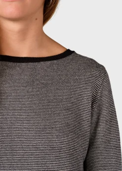 Klitmoller Collective Strick-Rosa knit - Black/pastel grey Pastelgrey/cream