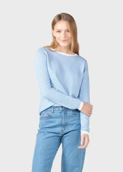 Klitmoller Collective Strick-Rosa knit - Cream/light blue Pastelgrey/cream