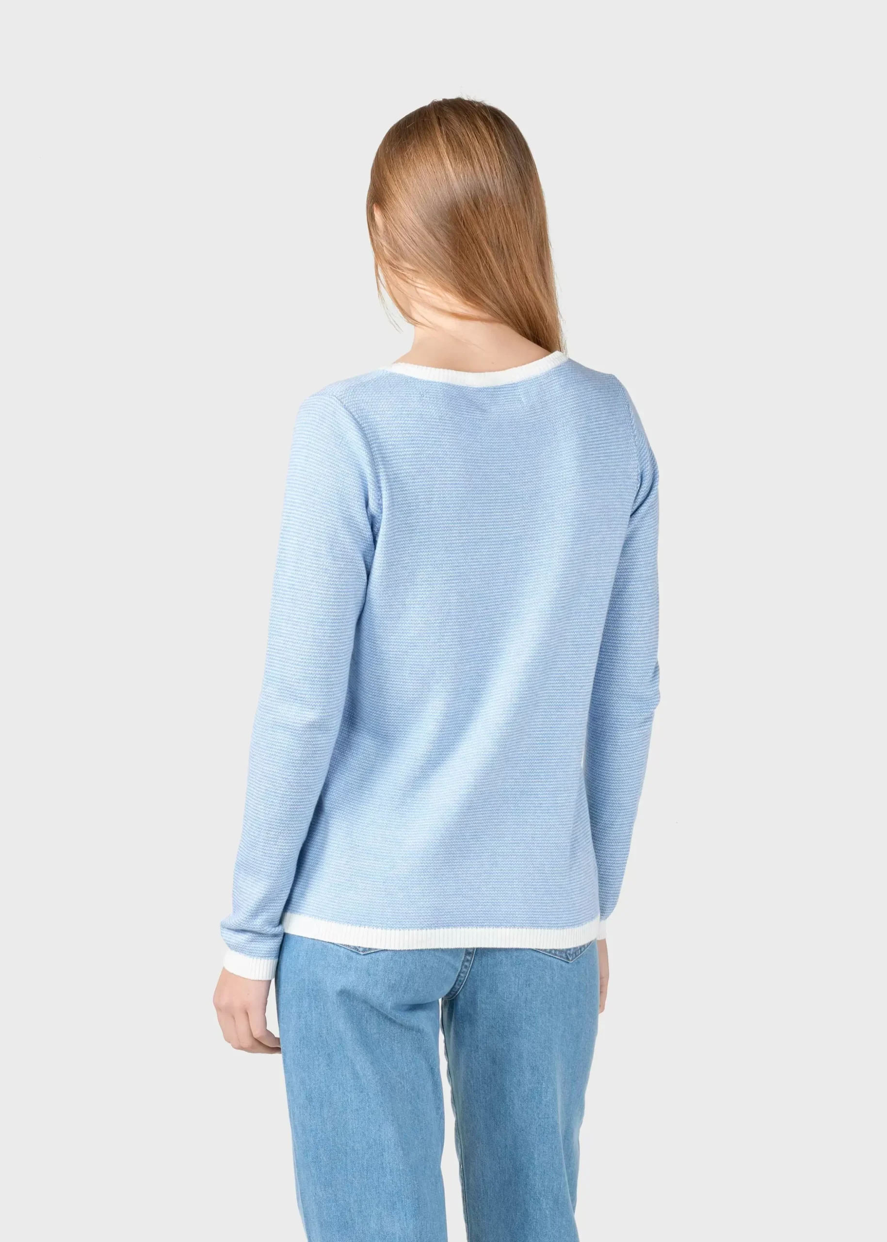 Klitmoller Collective Strick-Rosa knit - Cream/light blue Pastelgrey/cream