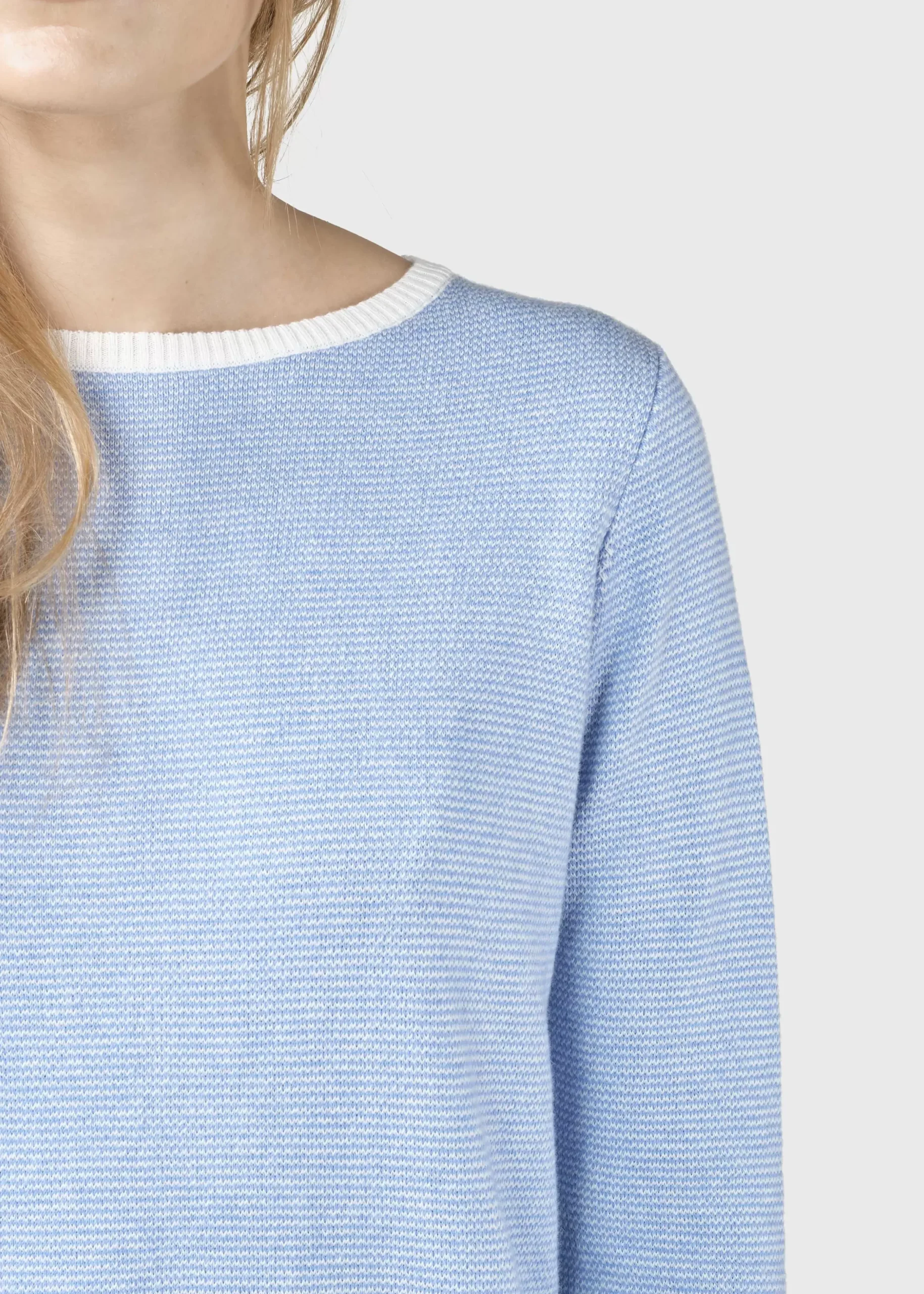 Klitmoller Collective Strick-Rosa knit - Cream/light blue Pastelgrey/cream