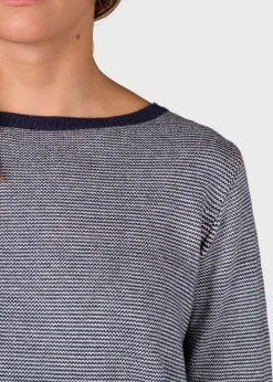 Klitmoller Collective Strick-Rosa knit - Navy/cream Pastelgrey/cream