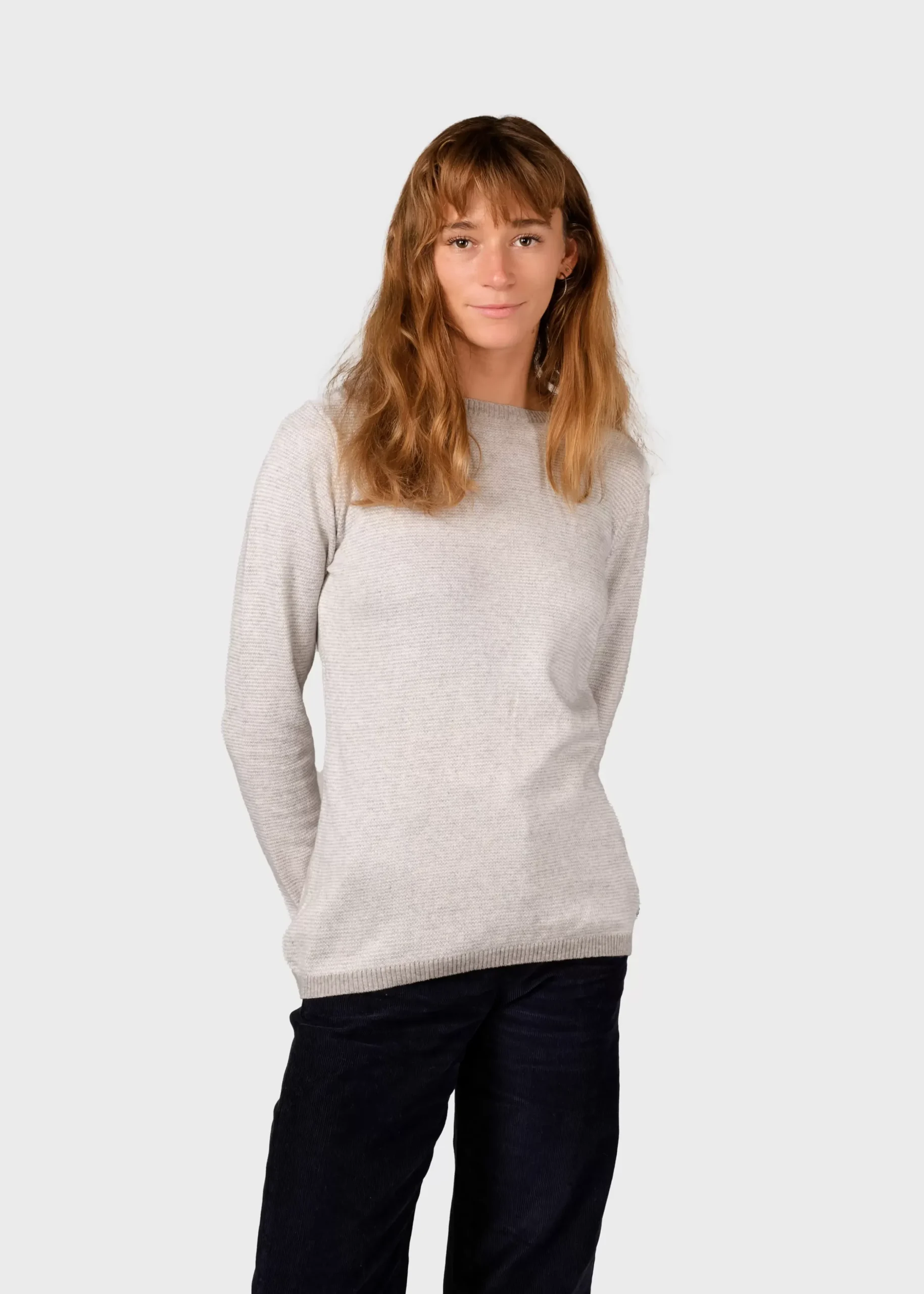 Klitmoller Collective Strick-Rosa knit - Pastel grey/cream Pastelgrey/cream