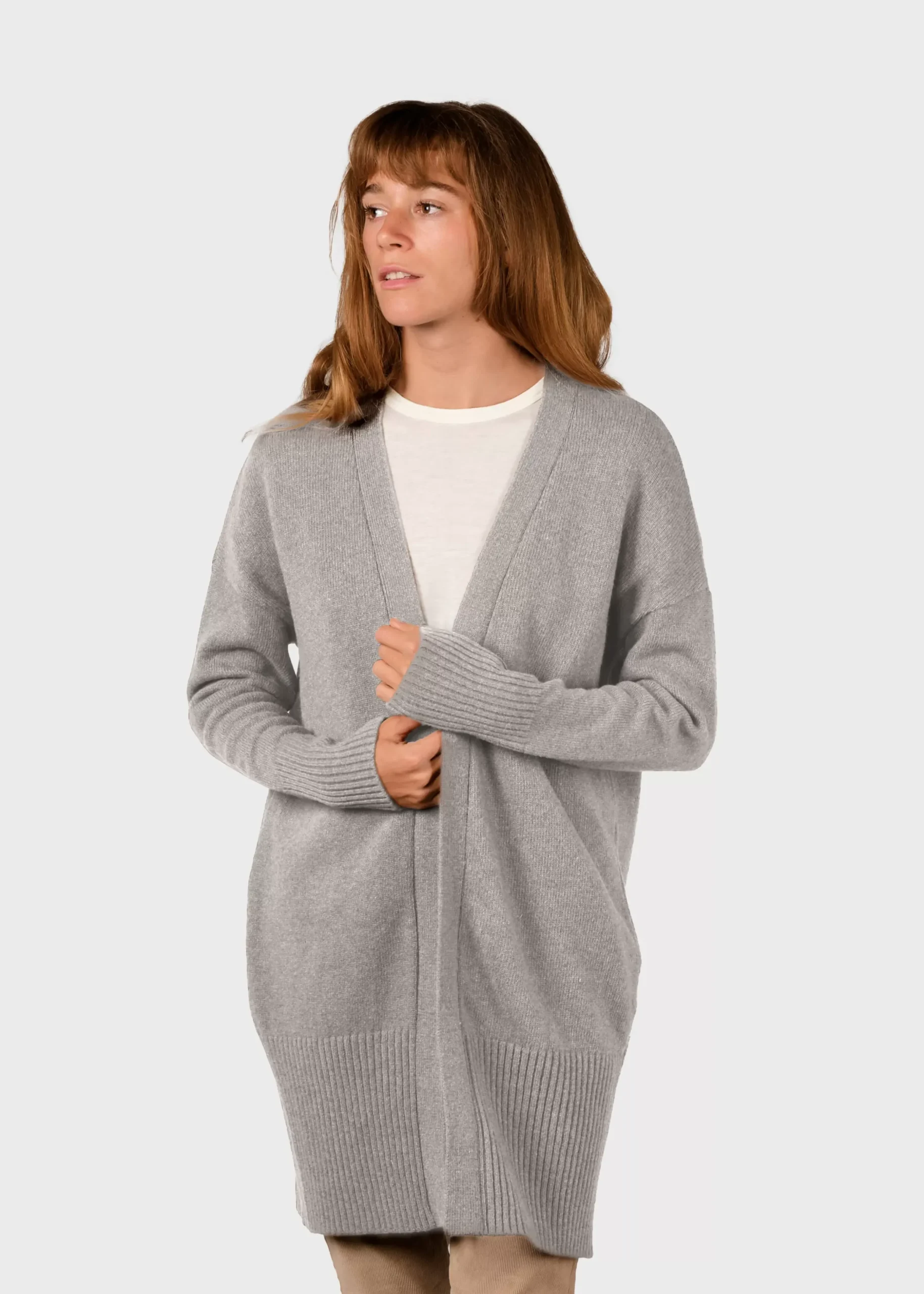 Klitmoller Collective Strick-Rosemarie knit cardigan - Pastel grey Navy