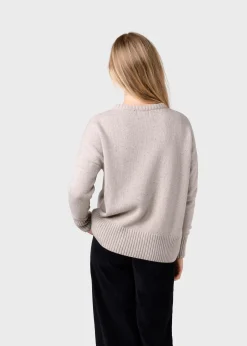 Klitmoller Collective Recycelte Wolle-Røskva knit - Cream Greymelange