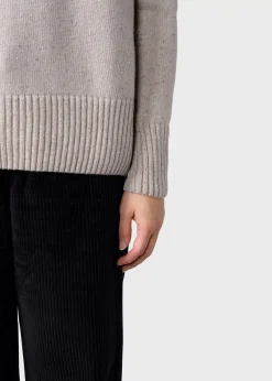 Klitmoller Collective Recycelte Wolle-Røskva knit - Cream Greymelange