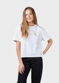 Klitmoller Collective T-shirts-Savannah tee - White/rose