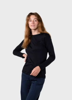 Klitmoller Collective T-shirts-Selma LS tee - Black MossGreen