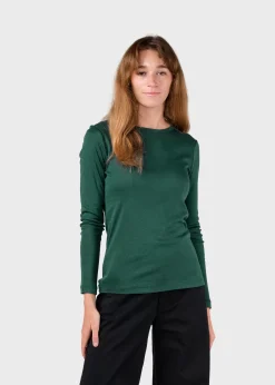 Klitmoller Collective T-shirts-Selma LS tee - Moss Green MossGreen