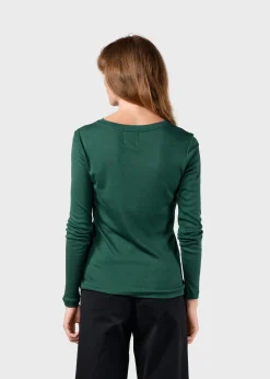 Klitmoller Collective T-shirts-Selma LS tee - Moss Green MossGreen