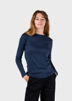 Klitmoller Collective T-shirts-Selma LS tee - Navy MossGreen
