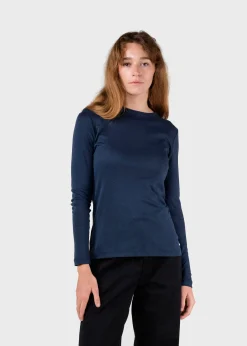 Klitmoller Collective T-shirts-Selma LS tee - Navy MossGreen