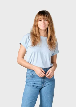 Klitmoller Collective T-shirts-Sigrid tee - Light blue Sand/cream