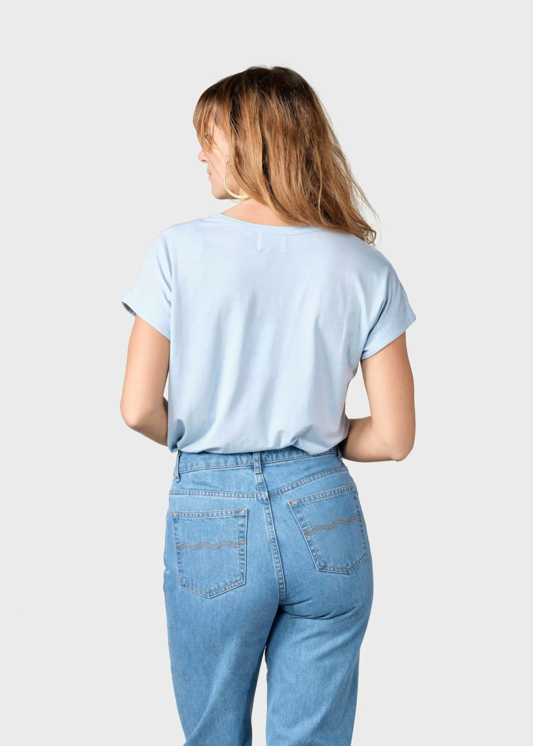 Klitmoller Collective T-shirts-Sigrid tee - Light blue Sand/cream