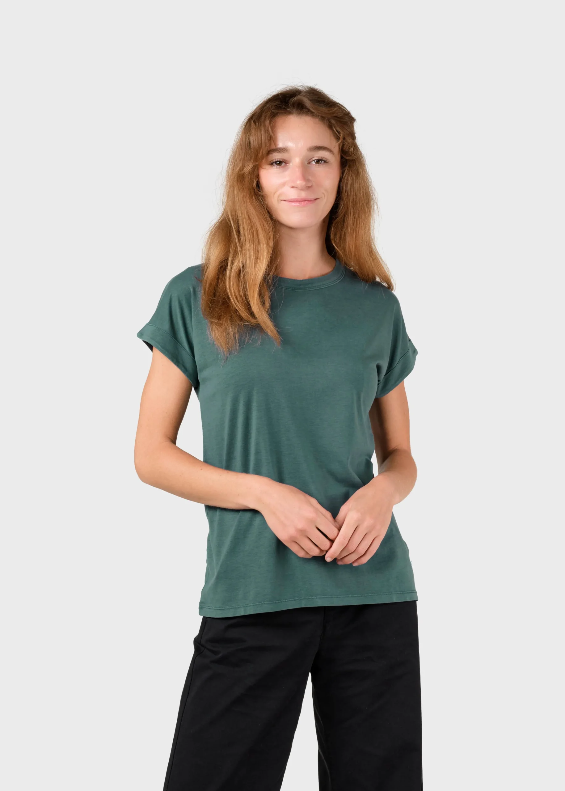 Klitmoller Collective T-shirts-Sigrid tee - Moss Green Ocean