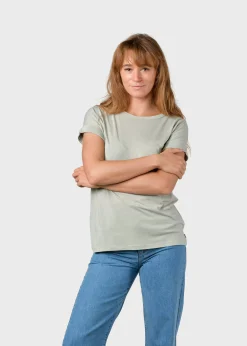 Klitmoller Collective T-shirts-Sigrid tee - Sage Sand/cream