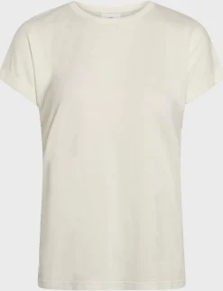 Klitmoller Collective T-shirts-Sigrid tee - White Cream/skyblue
