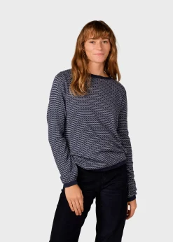 Klitmoller Collective Strick-Silje knit - Navy/cream Cream/lemonsorbet