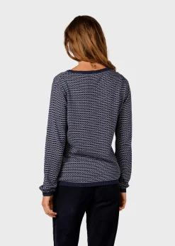 Klitmoller Collective Strick-Silje knit - Navy/cream Cream/lemonsorbet