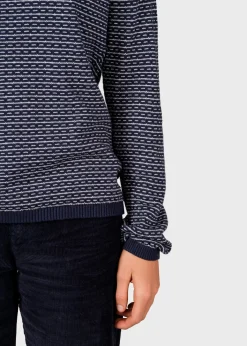 Klitmoller Collective Strick-Silje knit - Navy/cream Cream/lemonsorbet