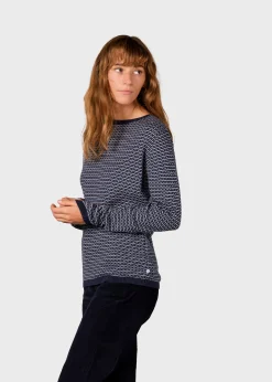 Klitmoller Collective Strick-Silje knit - Navy/cream Cream/lemonsorbet