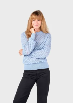 Klitmoller Collective Strick-Sille knit - Light blue Black