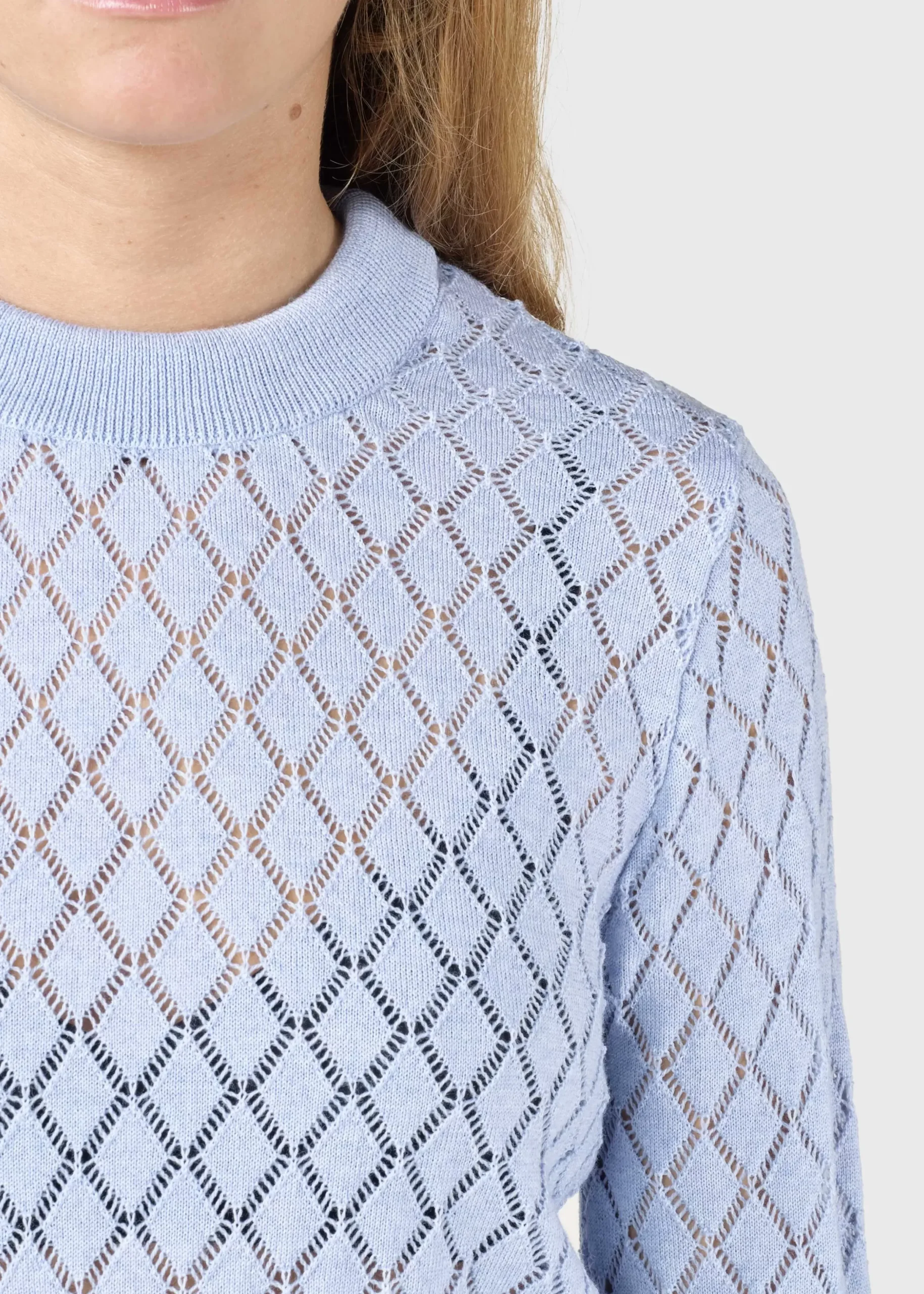 Klitmoller Collective Strick-Sille knit - Light blue Black