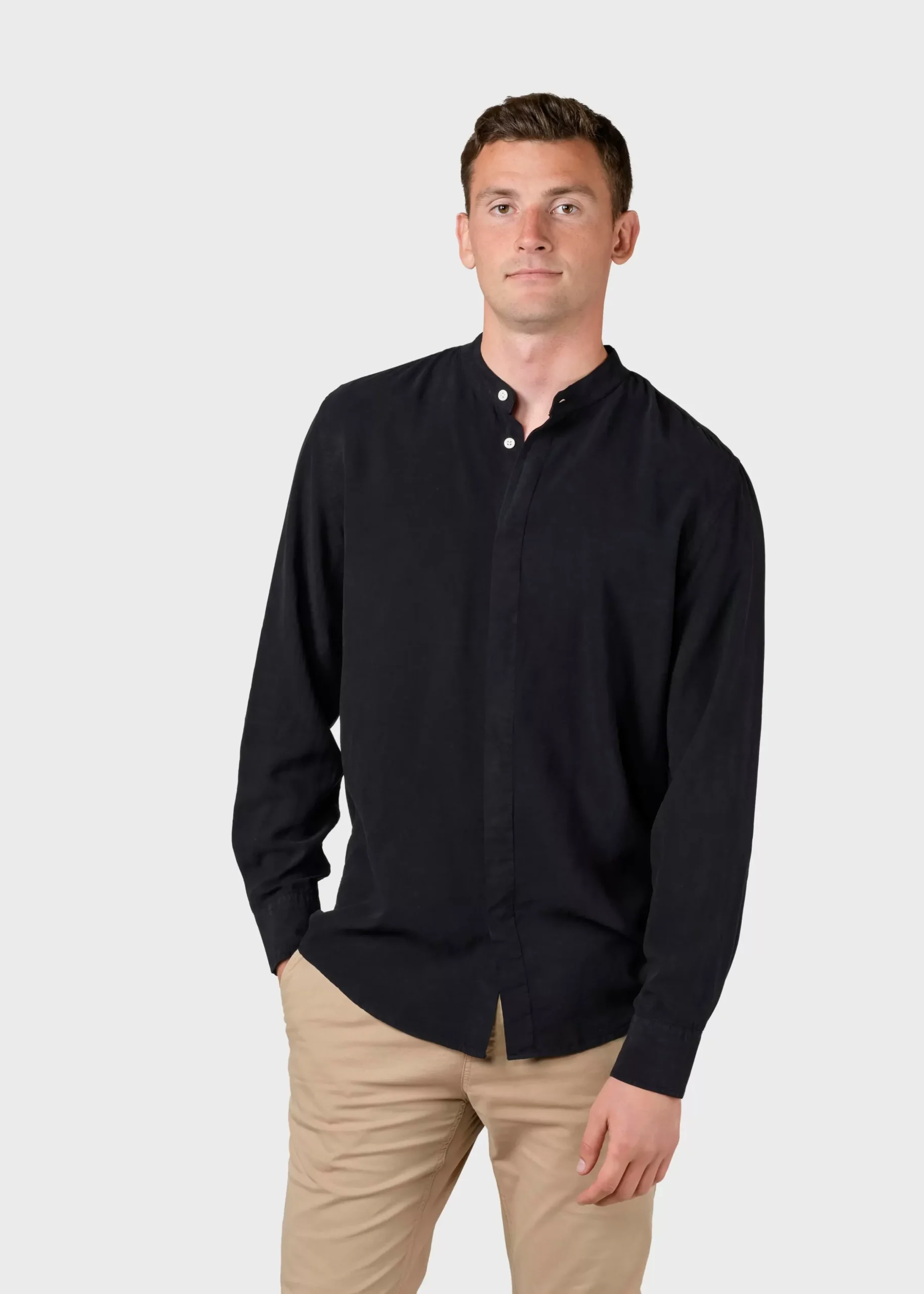 Klitmoller Collective Hemden-Simon lyocell shirt - Black Olive